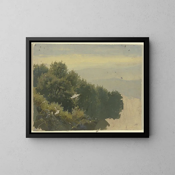 Bosque de hojas caducas - Jakob Becker — cuadro enmarcado en la pared
