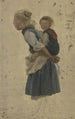 Petite paysanne portant une autre sur le dos - Jakob Becker — artwork view