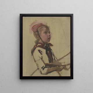 Jakob Becker - Singing peasant girl.webp