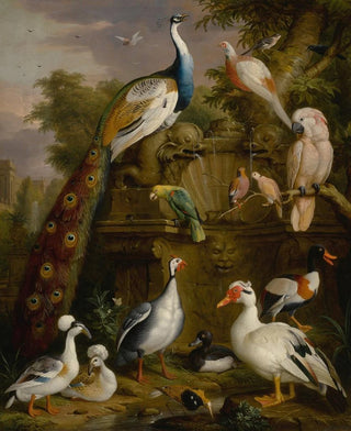 Jakob Bogdny - An assembly of birds in a parkland landscape.webp