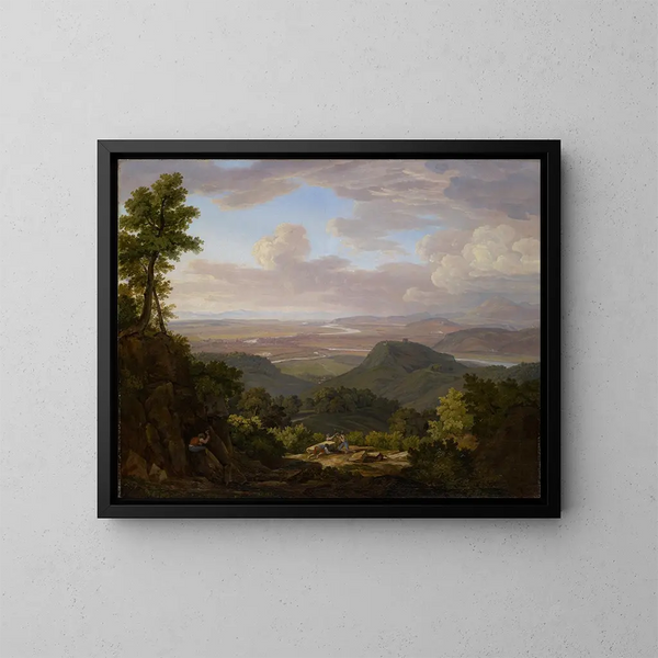 Vista de la cantera de Muttenz hacia Basilea y las llanuras del Rin - Jakob Christoph Miville — cuadro enmarcado en la pared