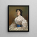 Retrato de una dama con vestido blanco - Jakob Franz Nitschner — cuadro enmarcado en la pared