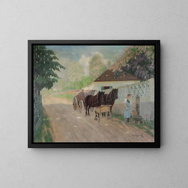 Resting Horse Team - Jakob Koganowsky — framed artwork on a wall