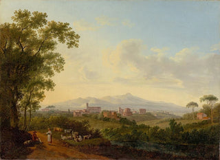 Jakob Philipp Hackert - Blick auf die Kirchen S Agnese fuori le mura und S Costanza in Rom.webp