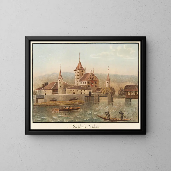 Castillo de Nidau - Jakob Samuel Weibel — cuadro enmarcado en la pared