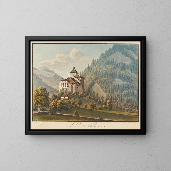 Castillo de Wimmis - Jakob Samuel Weibel — cuadro enmarcado en la pared