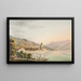 View of Oberhofen Castle on Lake Thun - Jakob Samuel Weibel — framed artwork on a wall