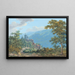 Forteresse dans un paysage montagneux au lever du soleil - Jakob Wilhelm Huber — framed artwork on a wall