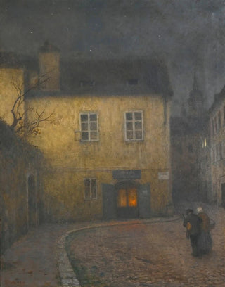Jakub Schikaneder - A Street Corner In Prague.webp