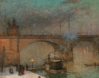 Jakub Schikaneder - Prague a Steamboat on the River Vltava in front of Palacky Bridge.webp