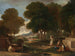 Landscape painting with a man washing his feet at a fountain - James Barry — artwork view