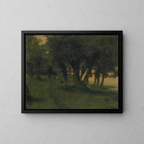 sobre las orillas del Rin cerca de Saint-Germain au Mont d'Or - James Carroll Beckwith — cuadro enmarcado en la pared