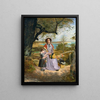 James Collinson - Mother and Child by a Stile with Culver Cliff Isle of Wight in the Distance.webp