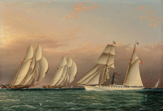 James Edward Buttersworth - The Yacht EMILY of the New York Yacht Club Observing a Stakes Race between the Schooners DREADNOUGHT and COLUMBIA.webp
