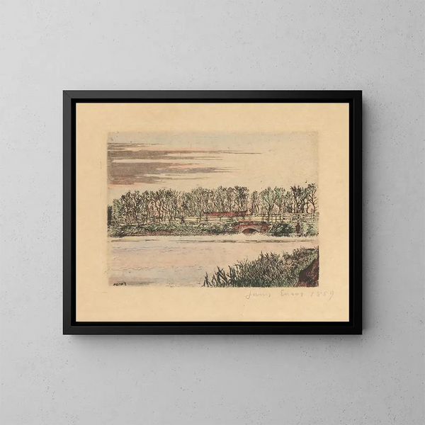 El puente de madera en Ostende - James Ensor — cuadro enmarcado en la pared