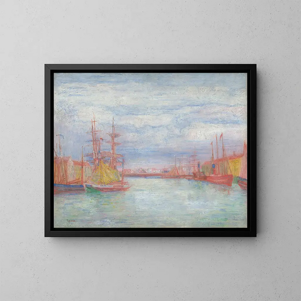 Puerto de Ostende - James Ensor — cuadro enmarcado en la pared