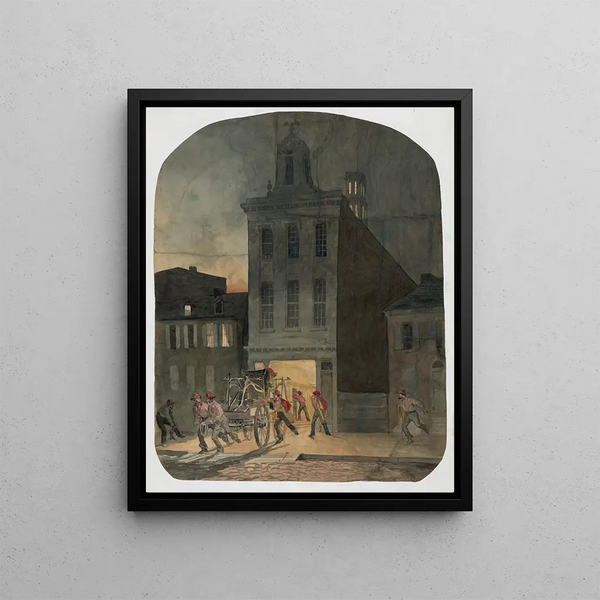 James Fuller Queen - Firehouse scene in Philadelphia showing firemen from the Weccacoe Engine Company.webp