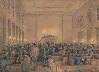 James Fuller Queen - Sketches with Co B 8th Reg Pa Ma under the officers of the Old Southwark Gaurd in Chambersburg.webp