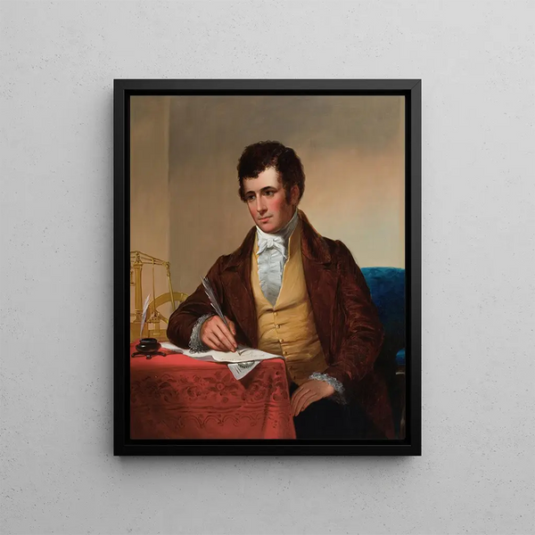 Portrait painting of Robert Fulton - James H. Cafferty — framed artwork on a wall