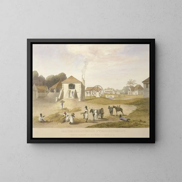 Corte de molino, dominio Holland, Saint-Thomas en el Este - James Hakewill — cuadro enmarcado en la pared