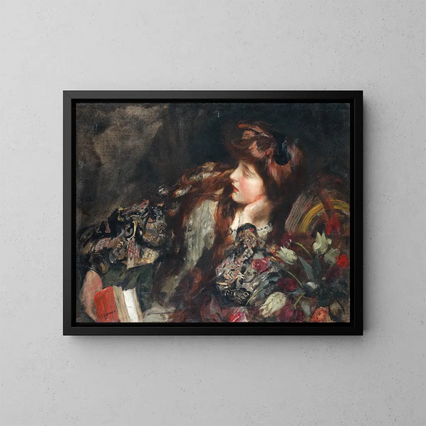 Contemplation - James Jebusa Shannon — framed artwork on a wall