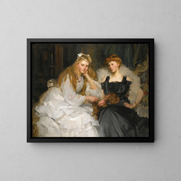 retratos de Lorna y Dorothy Bell, hijas de W. Heward Bell Esq. - James Jebusa Shannon — cuadro enmarcado en la pared