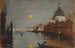 Santa Maria della Salute depuis le Grand Canal avec une pleine lune, Venise - James Jebusa Shannon — artwork view