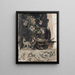 a still life of flowers, a statue, and a globe on a fireplace - James Jebusa Shannon — framed artwork on a wall