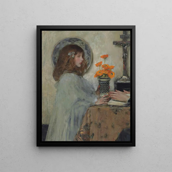 L'Offrande - James Jebusa Shannon — framed artwork on a wall