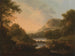 Figures with a donkey and a dog crossing a weir - James Lambert de Lewes — artwork view
