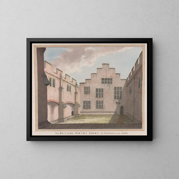 El castillo de Herstmonceux, Sussex del Este, la sala de los mayordomos - James Lambert de Lewes — cuadro enmarcado en la pared