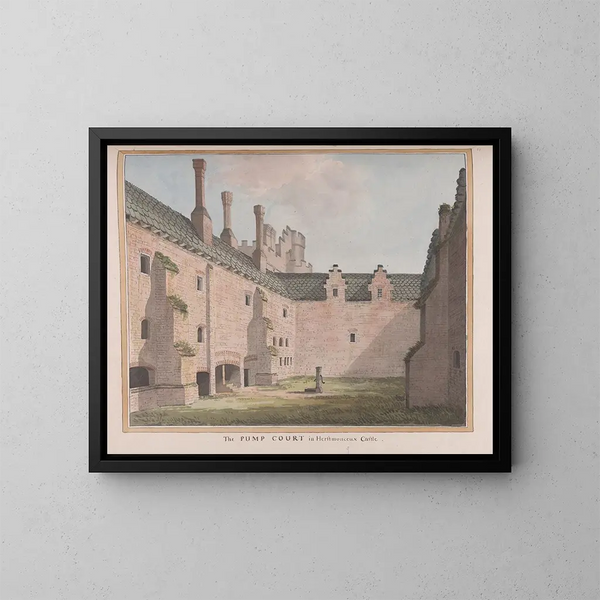Château de Herstmonceux, Sussex de l'Est, la cour de la pompe - James Lambert de Lewes — cuadro enmarcado en la pared