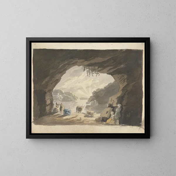 Figuras con animales en la cueva - James Miller — cuadro enmarcado en la pared