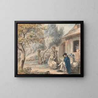 James Moore - The Artist Sketching Mlle de St Legier as a Shepherdess.webp