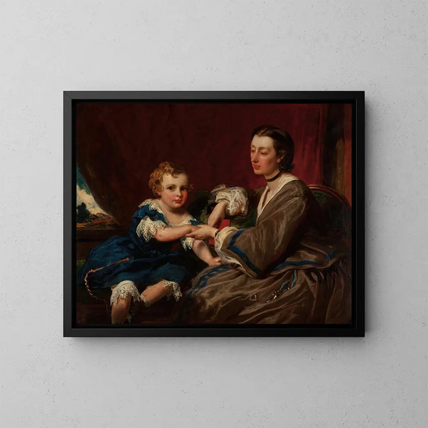 A Mother and Her Daughter - James Sant — framed artwork on a wall