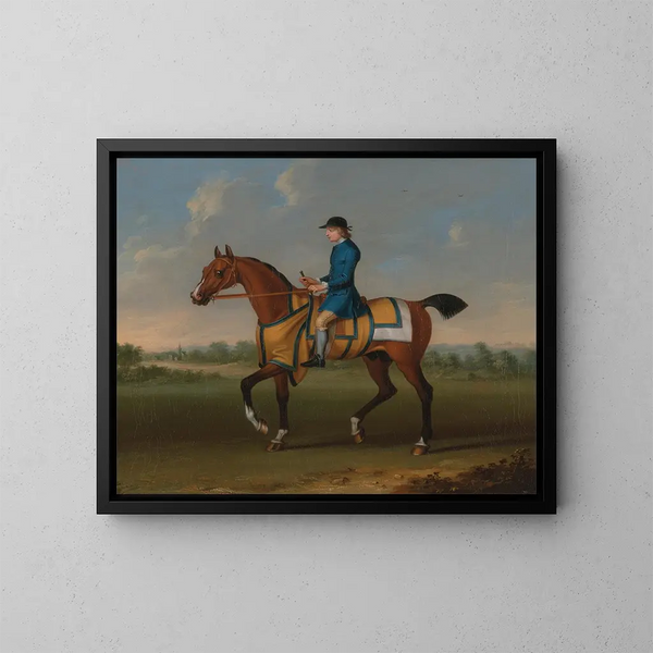 Un caballo de carreras alazán con un jockey en silla - James Seymour — cuadro enmarcado en la pared
