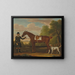 Lord Portmore and a chestnut hunting horse harnessed held by a groom with a spaniel in a landscape - James Seymour — framed artwork on a wall