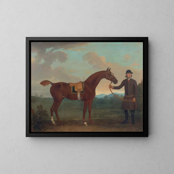 Zorro viejo sostenido por un caballerizo - James Seymour — cuadro enmarcado en la pared
