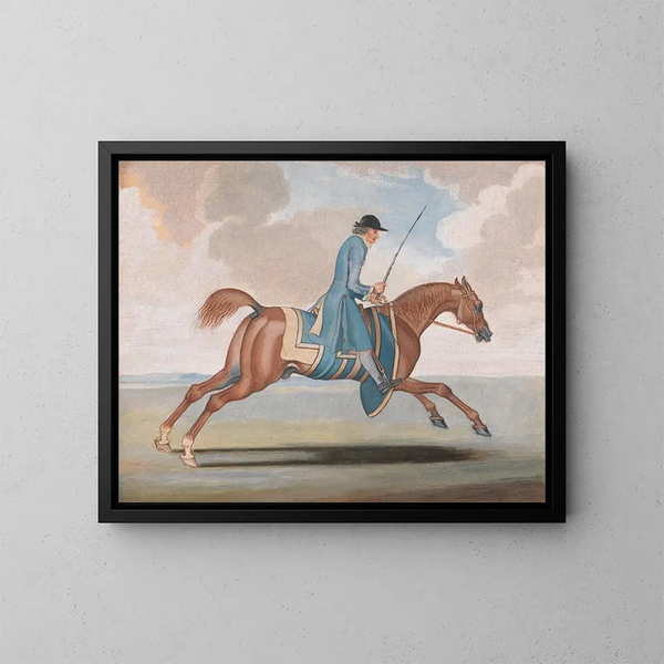 de carrera de caballos en entrenamiento montado por un cuidador de caballos - James Seymour — cuadro enmarcado en la pared