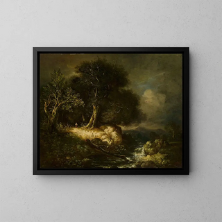 James Stark - Forest landscape with a road and a river.webp