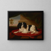 Un épagneul King Charles sur un coussin rouge - James Ward — cuadro enmarcado en la pared
