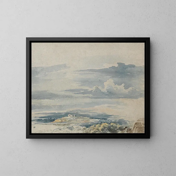 Paisaje con un castillo en una colina - James Ward — cuadro enmarcado en la pared