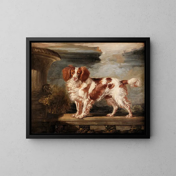 Retrato de Dash, un épagneul favorito, propiedad de Lady Frances Vane-Tempest - James Ward — cuadro enmarcado en la pared