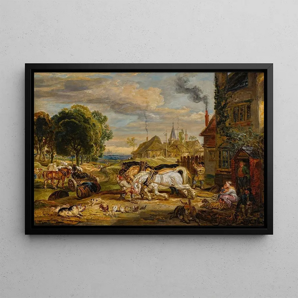 Estudio para los lados de la Taberna de la Uva Kensington - James Ward — cuadro enmarcado en la pared