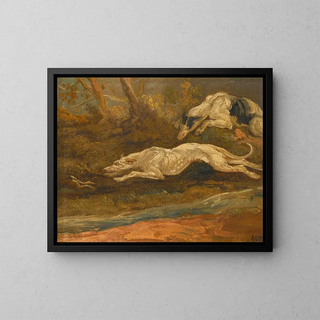 James Ward - The Escape Two Greyhounds Coursing A Hare.webp