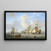 a British opium schooner and other ships off Hong Kong - James Wilson Carmichael — framed artwork on a wall