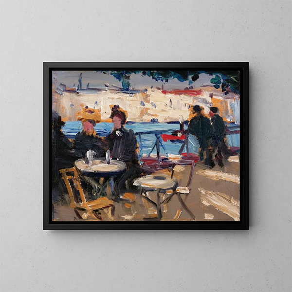 Una escena de café - James Wilson Morrice — cuadro enmarcado en la pared
