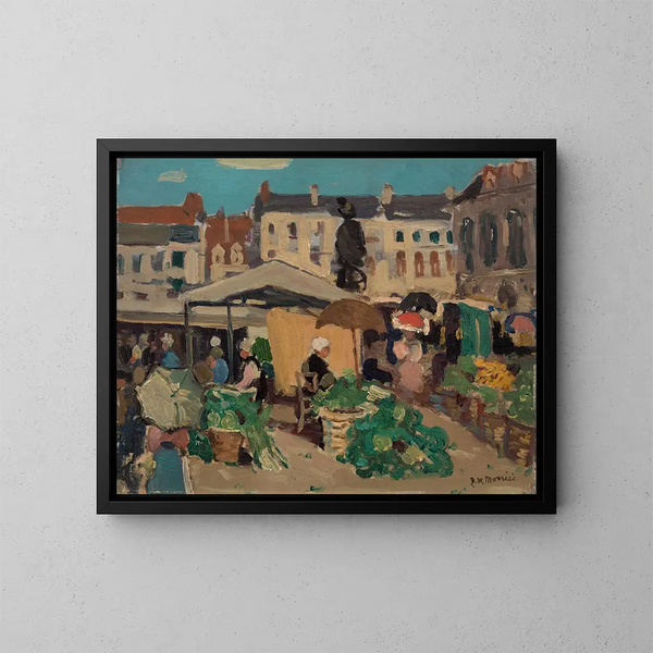 Escena de mercado - James Wilson Morrice — cuadro enmarcado en la pared