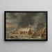 Vista de la iglesia de Sloten en invierno - Jan Abrahamsz Beerstraaten — cuadro enmarcado en la pared