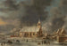 Vista de la iglesia de Sloten en invierno - Jan Abrahamsz Beerstraaten — vista de la obra